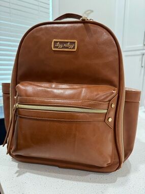 Itzy Ritzy Mini Diaper Bag Backpack Cognac